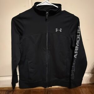 Under armour full zip jacket with under armour on left arm sleeve
